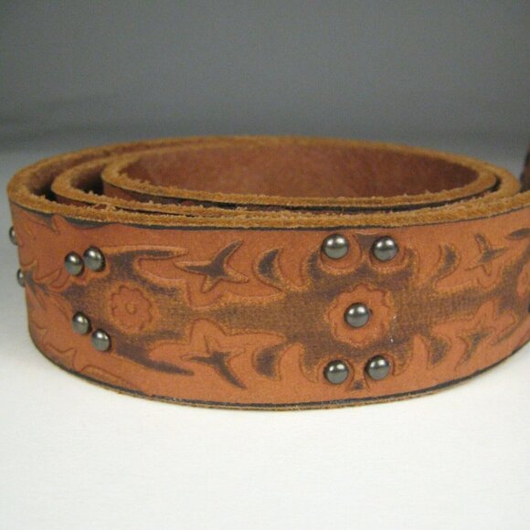 Levi Straus Signature Belt Women Size S 30 In Brown Leather Buckle Studs - Picture 3 of 9